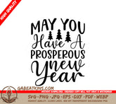 Prosperous New Year SVG with Trees - May You Have A Prosperous New Year Design SVG