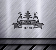 Merry Christmas For You SVG - Christmas Tree & Reindeer Design SVG