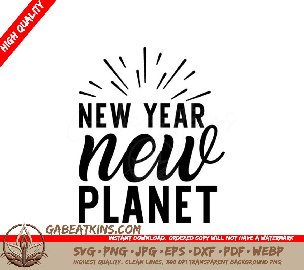 New Year New Planet - Design SVG SVG