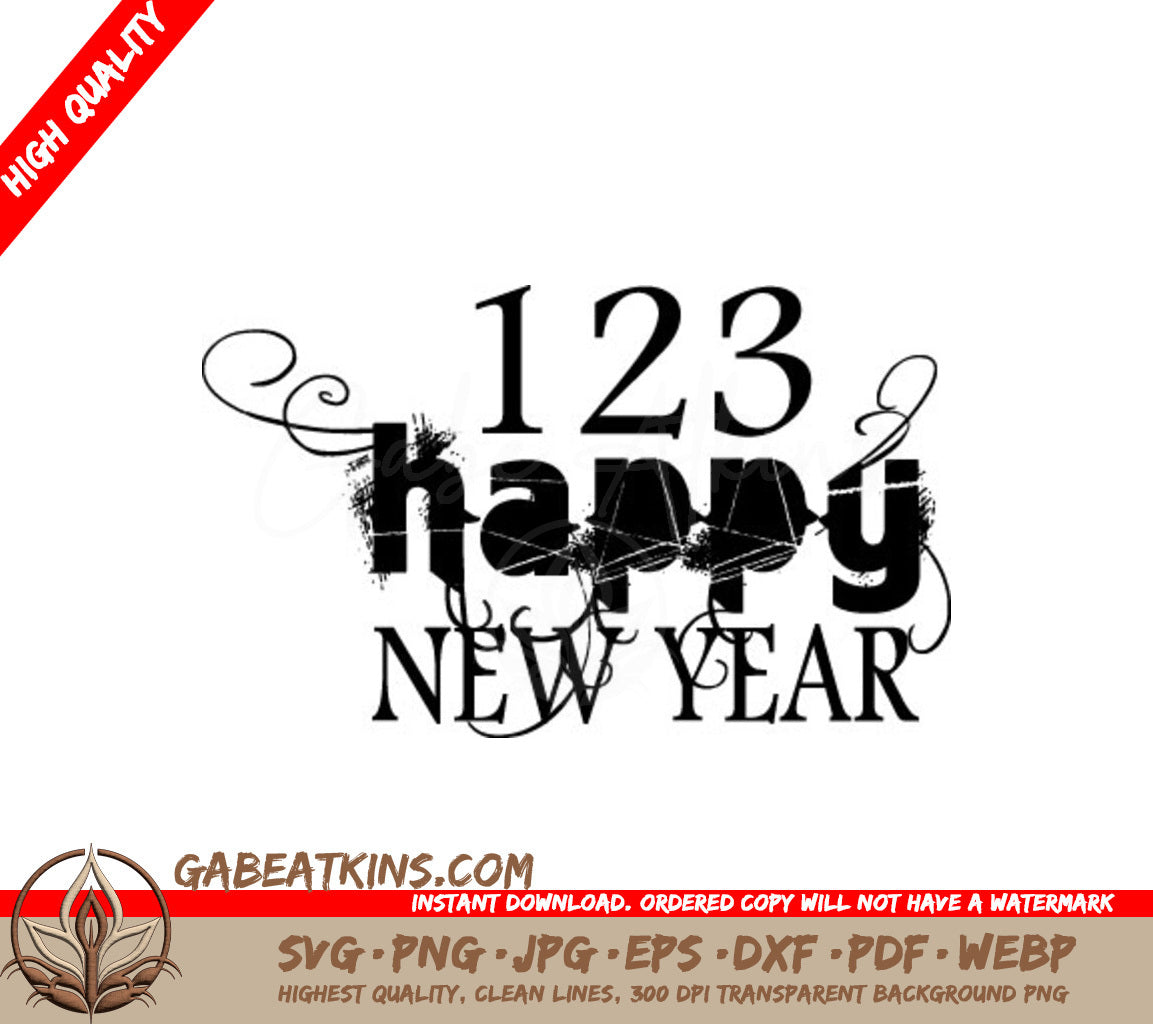 Happy New Year Sign SVG SVG