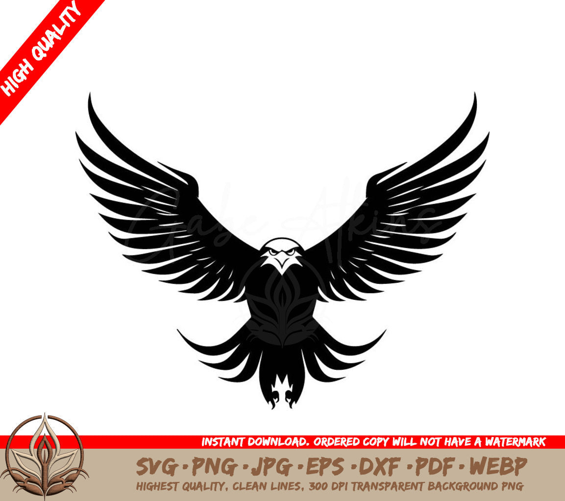Noble Hunter Emblem Eagle Design Fierce Avian Majesty Black Eagle Vector SVG