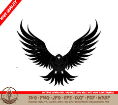 Noble Predator Emblem Vector Eagle Design Fierce Raptor Majesty Black Vector Eagle SVG