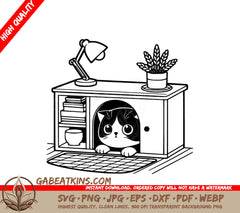 A Cat In A Cat House SVG - Nook Kitty Peek SVG