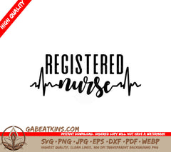Registered Nurse Heartbeat Design SVG SVG