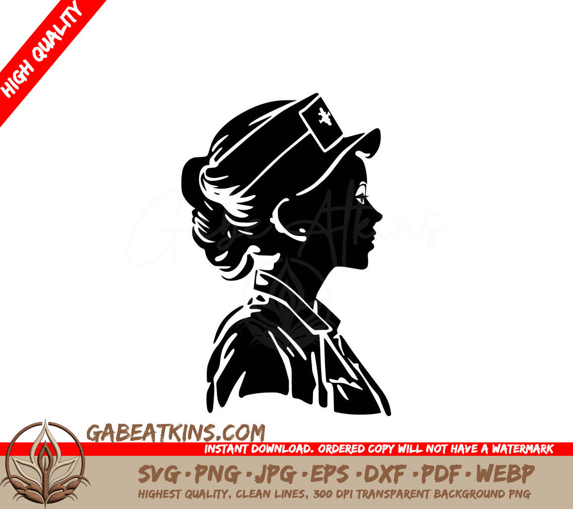 A Woman Wearing A Hat With A Star On It SVG - Nurse SVG