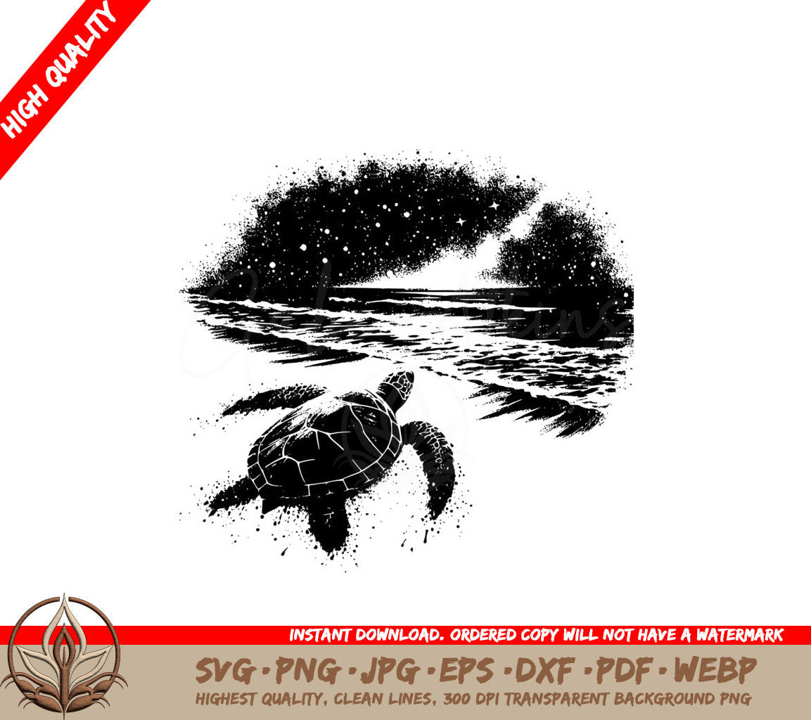Ocean Turtle Serenity SVG Digital Product