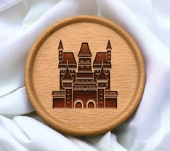 Castle Silhouette SVG - Stone Fortress Tower Architecture SVG