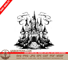 Castle Hill SVG - Hand Drawn Sketch Illustration SVG