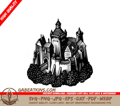 Castle Hill SVG - Old Castle Illustration SVG