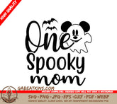 One Spooky Mom SVG Design - Ghost & Bats T-Shirt SVG