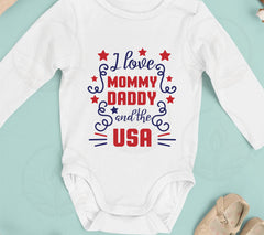 I Love Mommy, Daddy, and the USA SVG - 4th of July Project File for Ki | Love Mommy, Daddy,