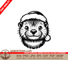 An Otter Wearing A Santa Hat SVG - Otterly Cute Christmas SVG