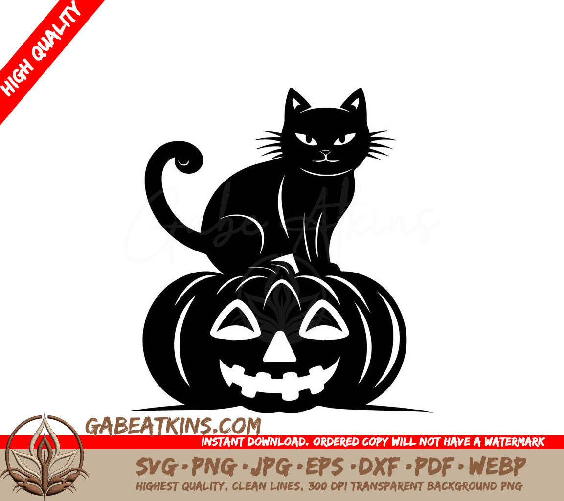 Halloween Black Cat & Pumpkin SVG Bundle Owl, Cat, & More Animals SVG