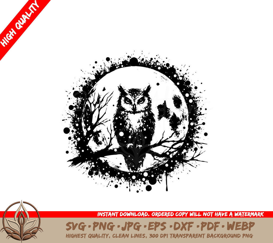 Owl Moonlight Watch SVG
