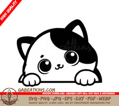 A Cat With Big Eyes SVG - Paws and Peepers SVG