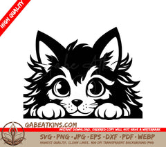 A Cat Looking Over Its Paws SVG - Paws and Whisker Wonders SVG