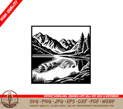 Peak and Pine Reflections SVG - Digital File in Multiple Formats