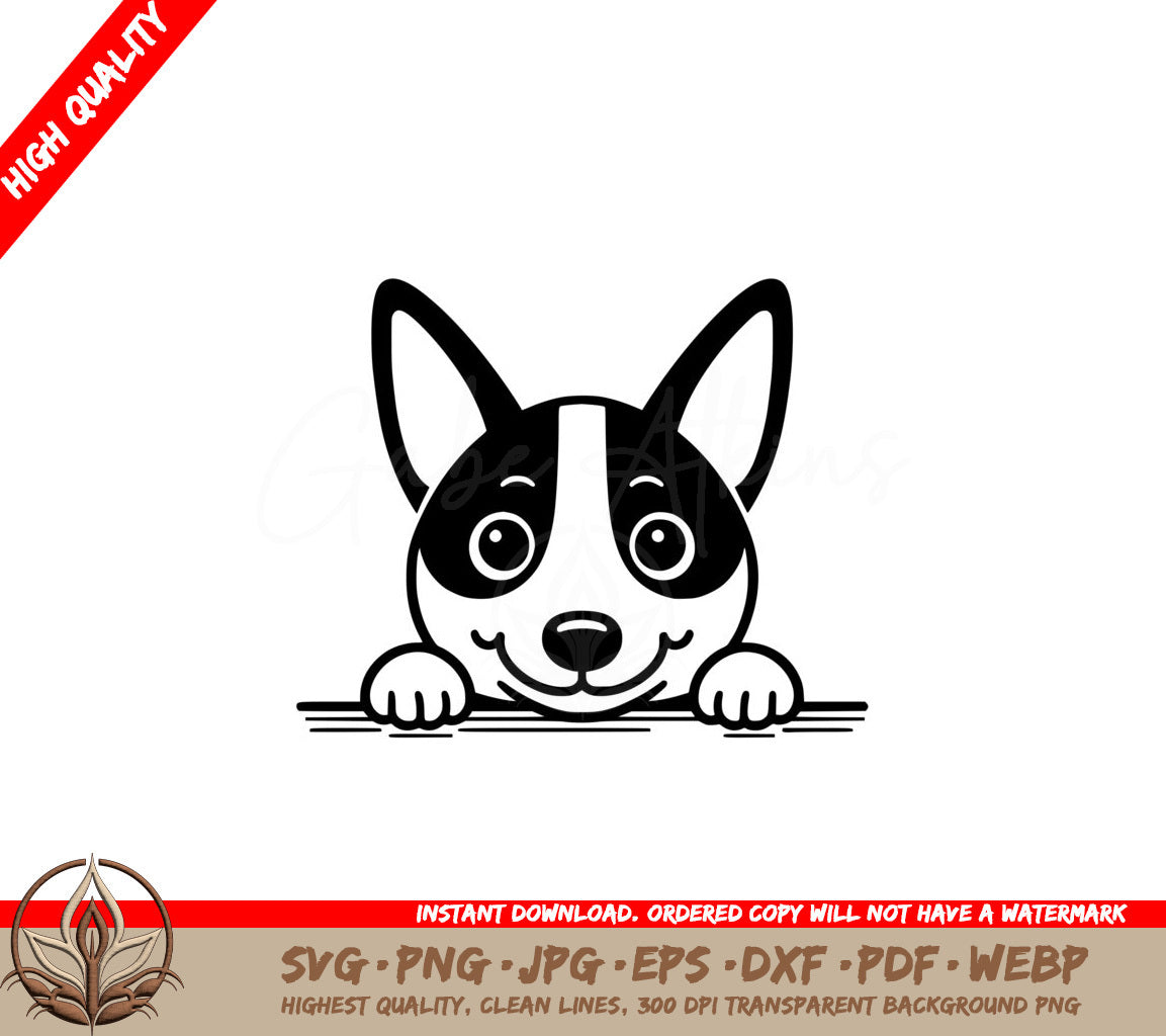 Peekaboo Basenji Gaze SVG - Digital Product in 8 File Formats