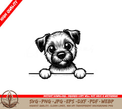 Peekaboo Border Terrier SVG - Digital Product with Multiple Formats