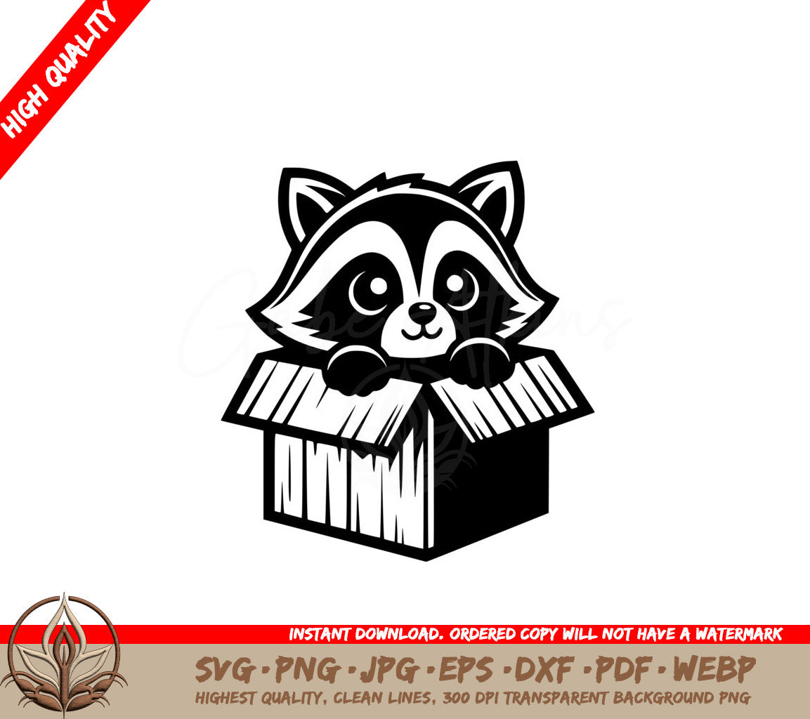 Peekaboo Raccoon SVG - Digital Product with Multiple File Formats
