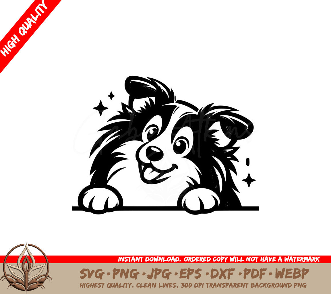 Peekaboo Shetland Sheepdog SVG - Digital Product in Multiple File Formats