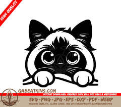A Cat With Big Eyes SVG - Peekaboo Whisker Watch SVG
