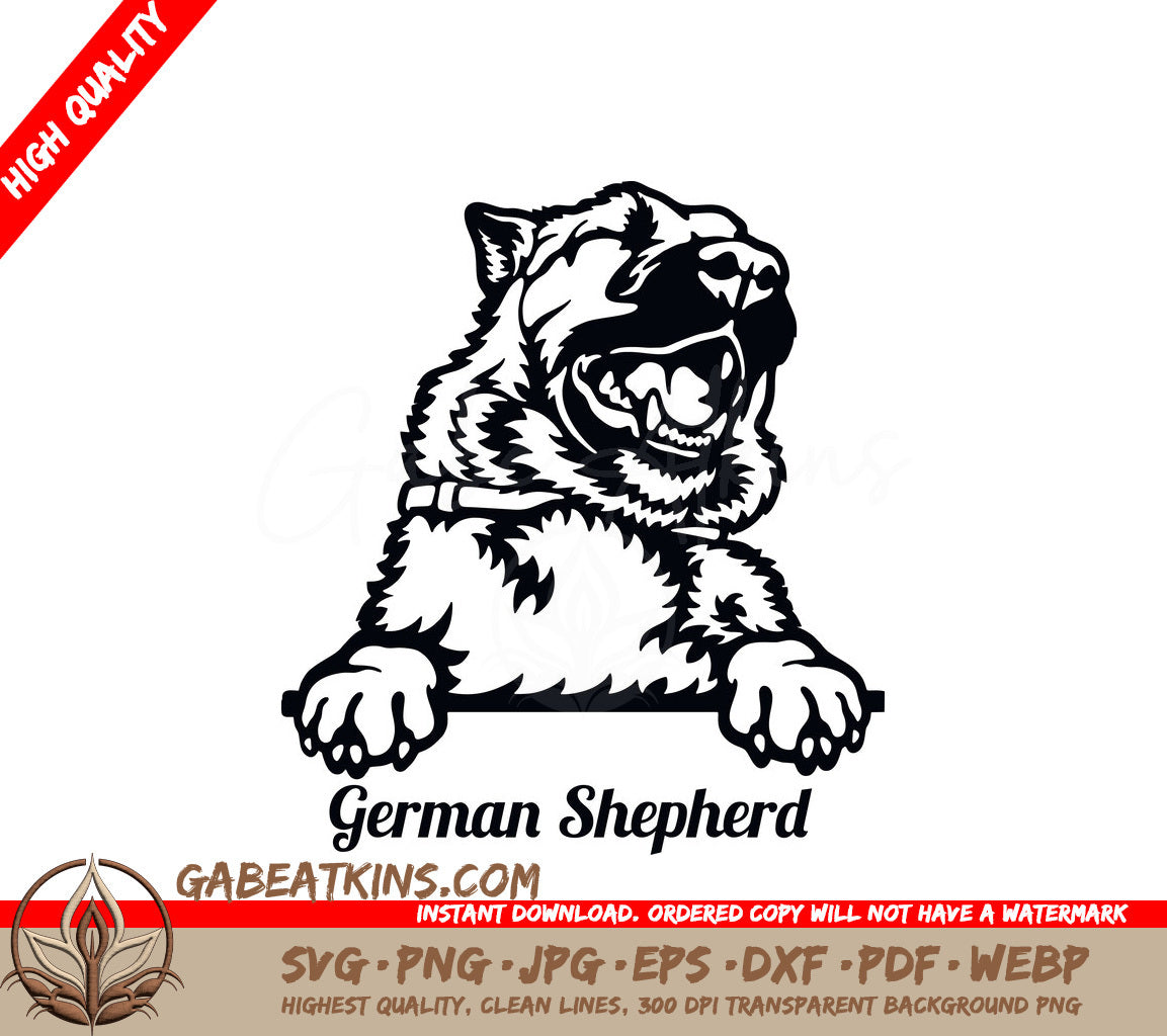 Peeking German Shepherd SVG SVG