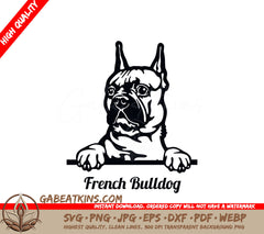 French Bulldog Peeking SVG Set SVG