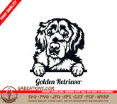 Golden Retriever Peeking SVG SVG