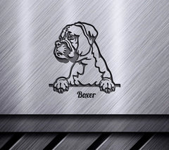 Boxer Dog Peeking SVG Design SVG