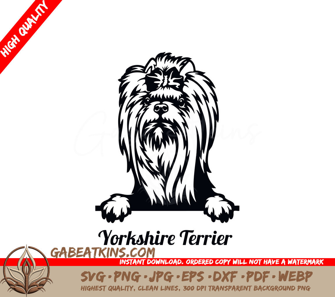 Yorkshire Terrier Peeking Dog SVG SVG