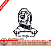 Irish Wolfhound Peeking Dog SVG SVG