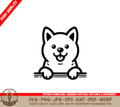 Peeking Akita Inu SVG - Digital Product in 8 File Formats