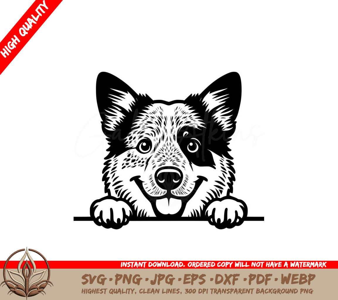 Peeking Australian Cattle Dog SVG