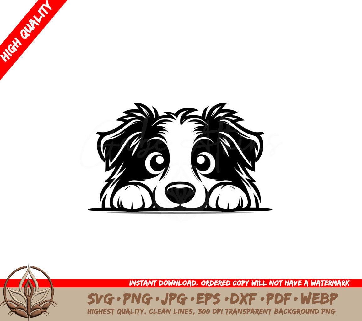 Peeking Border Collie SVG - Digital Product File