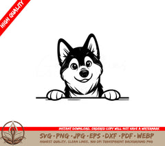 Peeking Elkhound SVG - Digital Product File Offering Flexibility