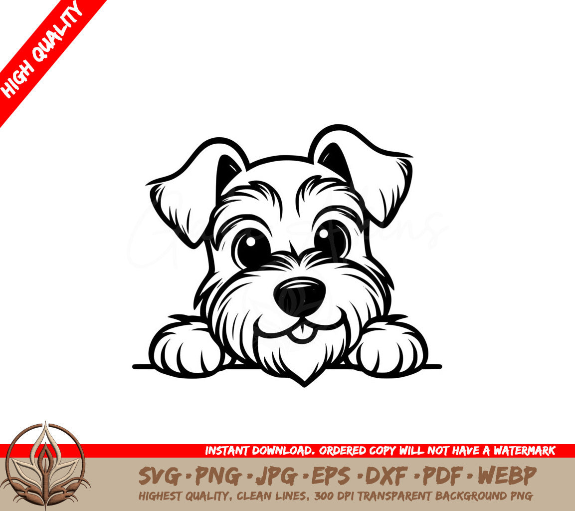 Peeking Miniature Schnauzer SVG Digital Product