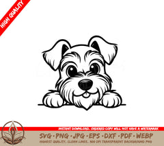 Peeking Miniature Schnauzer SVG Digital Product
