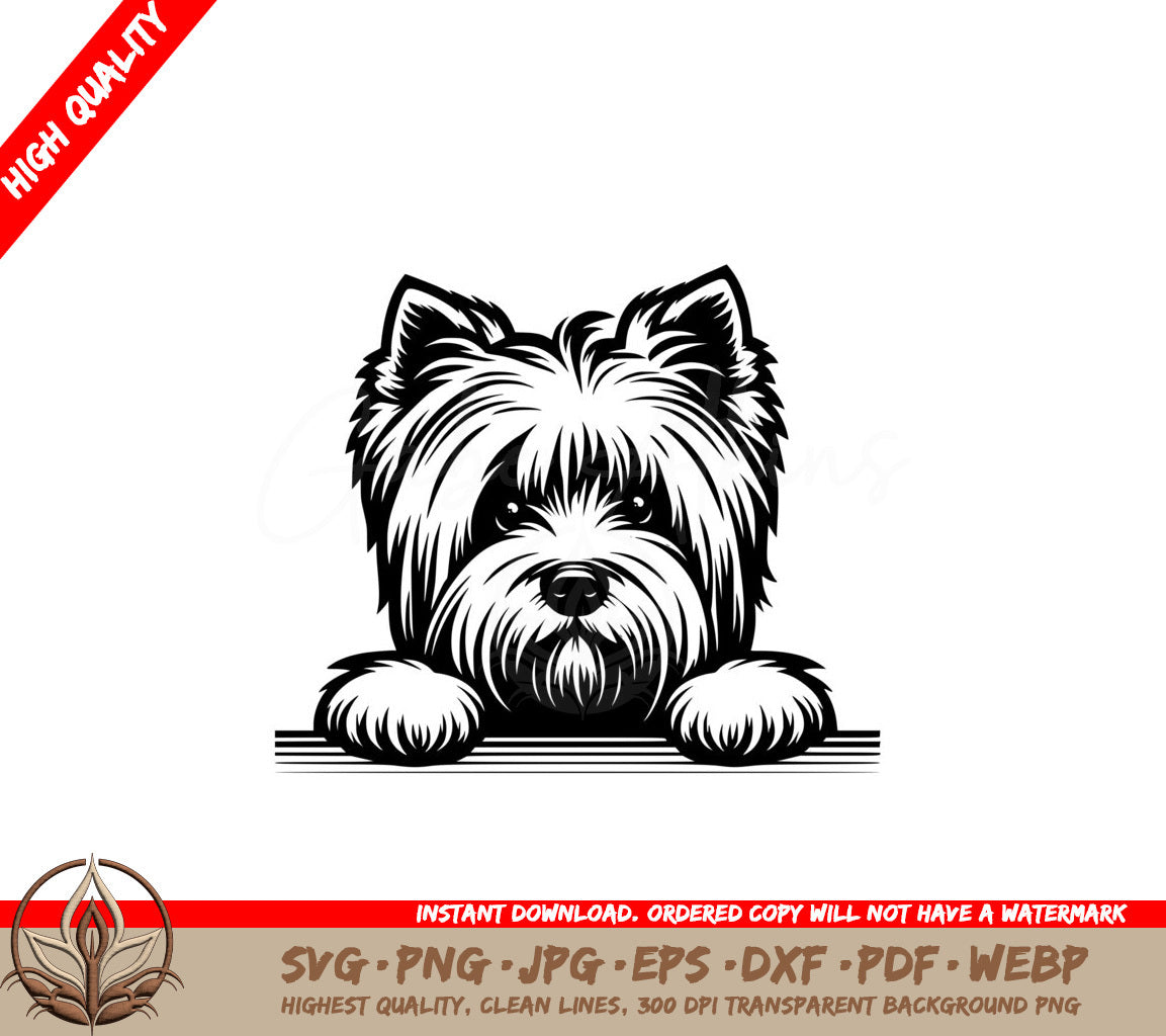 Peeking Yorkie Terrier SVG - Digital File in Multiple Formats