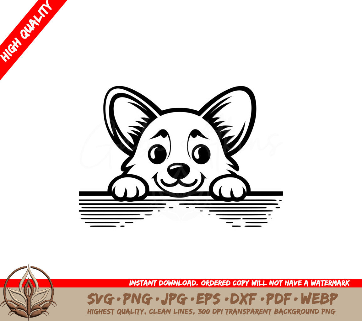 Peeky Corgi Play SVG