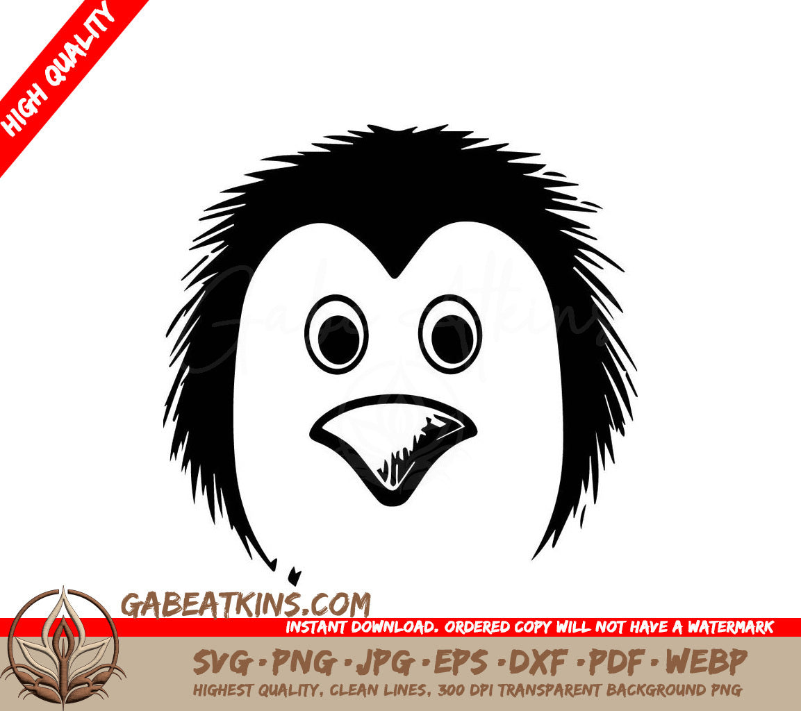 Penguin Face SVG - Vector Template for Cut Files SVG