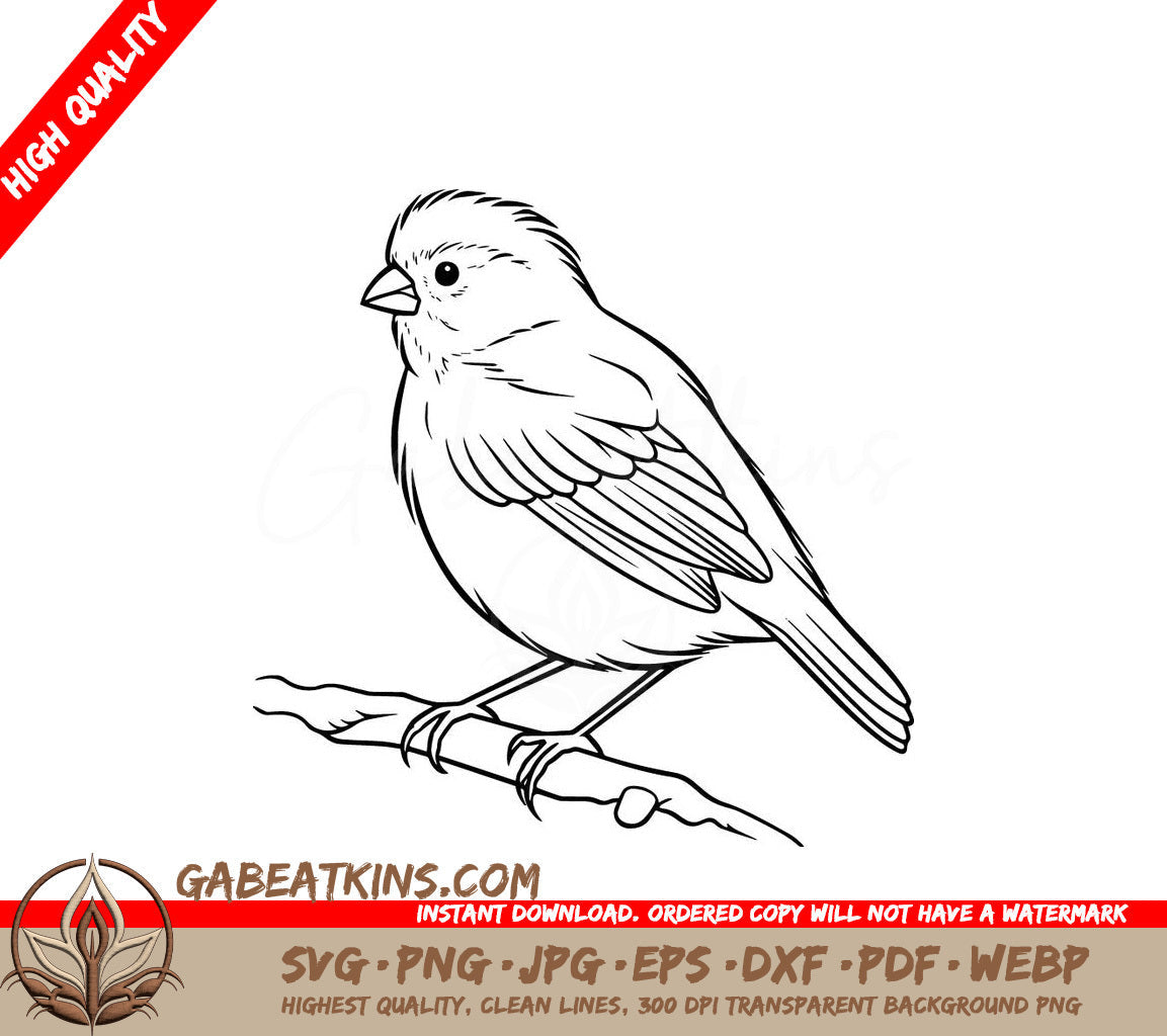 A Small Bird Perched On A Branch SVG - Perched Bird SVG