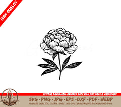 Perfect Peony SVG Cut File Design Download SVG