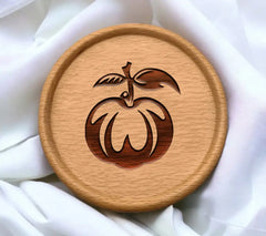 Apple with Leaf SVG - Persimmon Vector Illustration SVG