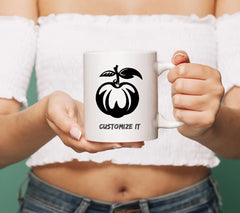 Apple with Leaf SVG - Persimmon Vector Illustration SVG