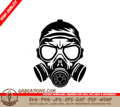 A Person Wearing A Gas Mask SVG - Person in Gas Mask SVG