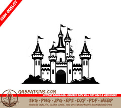 Castle with Flags SVG - Petite Pickup Truck Vector Graphics SVG