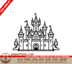 Castle with Trees SVG - Intricate Mini Truck Design SVG