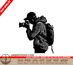 A Man Taking A Picture With A Canon Camera SVG - Photographer SVG