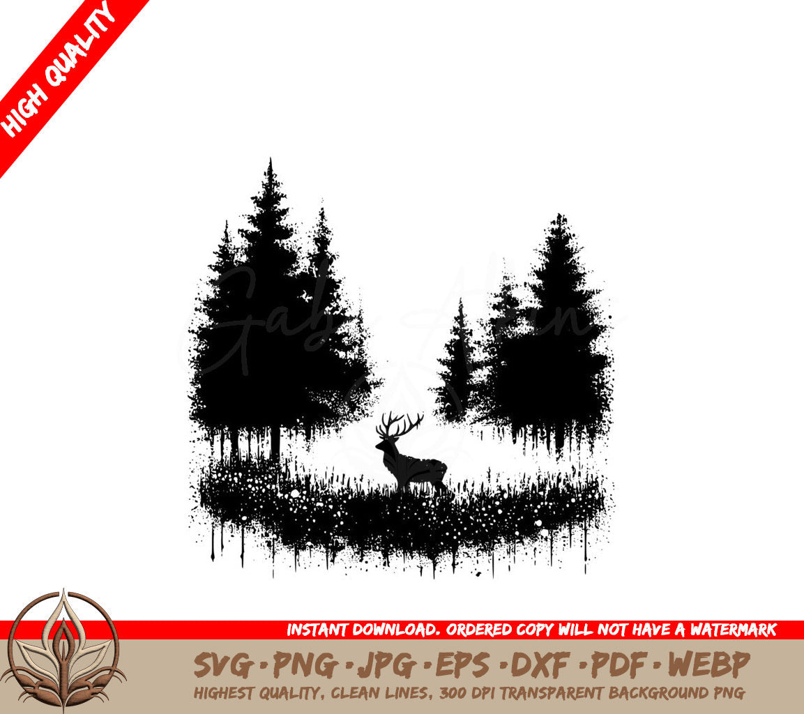 Pine Forest Mirage SVG PNG JPG AI PDF DXF EPS and WebP Digital File